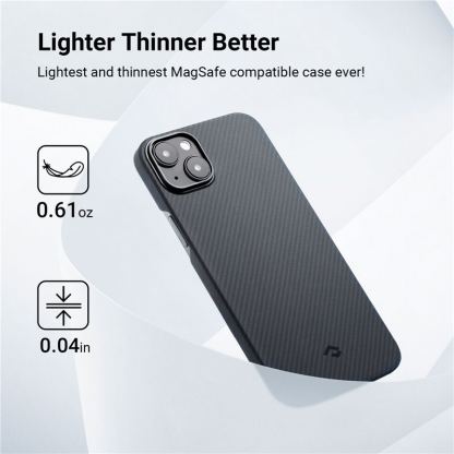 Pitaka MagEZ 3 600D Aramid Fiber MagSafe Case - кевларен кейс с MagSafe за iPhone 14 (черен-сив)  2