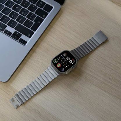 Mobile Origin Watch Titanium Band - титаниева каишка за Apple Watch 42мм, 44мм, 45мм, 46мм, Ultra 49мм (сребрист) 5