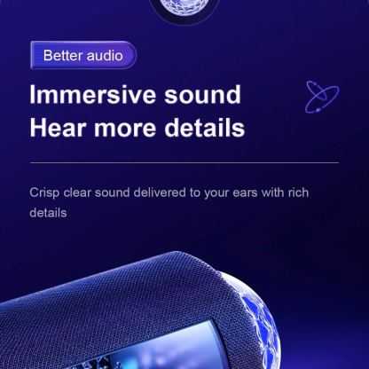 Joyroom Maya Series RGB Wireless Speaker 8W - безжичен Bluetooth спийкър с парти топка (черен) 6