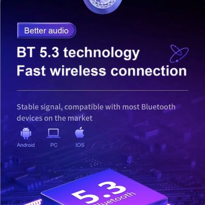 Joyroom Maya Series RGB Wireless Speaker 8W - безжичен Bluetooth спийкър с парти топка (черен) 7