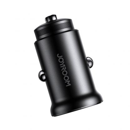 Joyroom Mini Metal Quick Car Charger 30W - зарядно за кола с 2xUSB-C изхода с технология за бързо зареждане (черен) 2