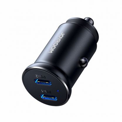 Joyroom Mini Metal Quick Car Charger 30W - зарядно за кола с 2xUSB-C изхода с технология за бързо зареждане (черен) 4