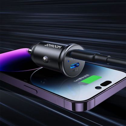 Joyroom Mini Metal Quick Car Charger 30W - зарядно за кола с 2xUSB-C изхода с технология за бързо зареждане (черен) 7