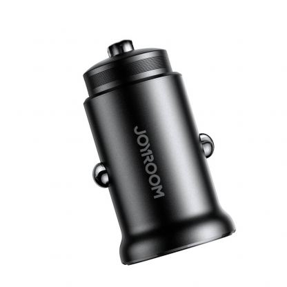 Joyroom Dual USB-A & USB-C Fast Car Charger 30W - зарядно за кола с USB-A и USB-C изходи и технология за бързо зареждане (черен) 2
