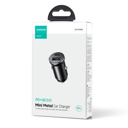 Joyroom Dual USB-A & USB-C Fast Car Charger 30W - зарядно за кола с USB-A и USB-C изходи и технология за бързо зареждане (черен) 5