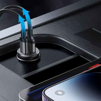 Joyroom Dual USB-A & USB-C Fast Car Charger 30W - зарядно за кола с USB-A и USB-C изходи и технология за бързо зареждане (черен) 8