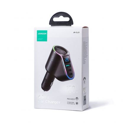 Joyroom 4-in-1 Fast Car Charger and Extended Cigarette Lighter Port 150W - зарядно за кола с 2xUSB-C и USB-A изходи и извод за запалка (черен) 5