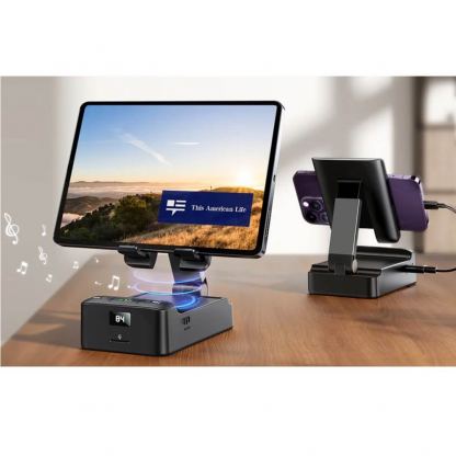 Joyroom Wireless Bluetooth 5.1 Speaker With Phone Holder 3W - безжичен блутут спийкър с вградена поставка за мобилни устройства (черен) 4