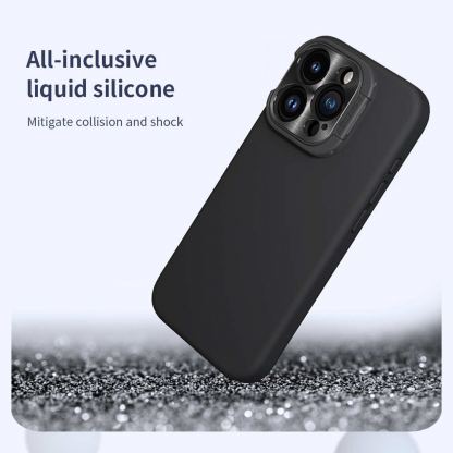 Nillkin LensWing Magnetic Hard Case - силиконов (TPU) калъф с MagSafe и поставка за iPhone 15 Pro (син) 4