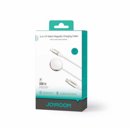 Joyroom 2-in-1 Lightning and Apple Watch Cable (150 cm) (white) - USB-C кабел с Ligthning конектор и конектор за зареждане на Apple Watch (150 см) (бял) 2