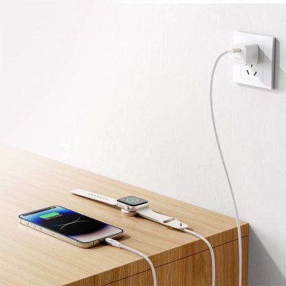 Joyroom 2-in-1 Lightning and Apple Watch Cable (150 cm) (white) - USB-C кабел с Ligthning конектор и конектор за зареждане на Apple Watch (150 см) (бял) 4