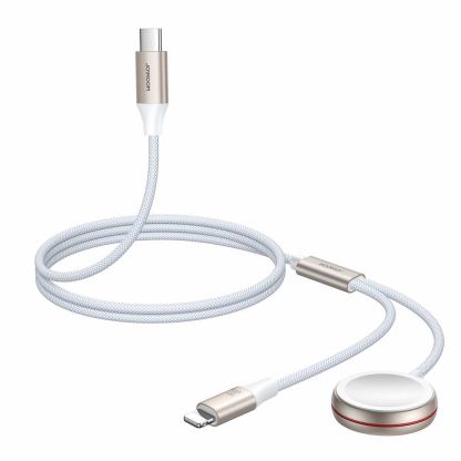 Joyroom 2-in-1 Lightning and Apple Watch Cable (150 cm) (white) - USB-C кабел с Ligthning конектор и конектор за зареждане на Apple Watch (150 см) (бял) 9
