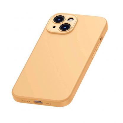 Baseus Liquid Silica Gel Case Set (ARYT020110) - силиконов (TPU) калъф и стъклено защитно покритие за дисплея за iPhone 14 (оранжев) 6