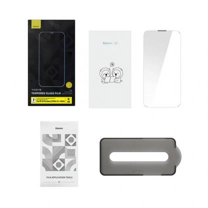 Baseus Crystal Dust Proof Full Coverag Tempered Glass (SGBL160202) - стъклено защитно покритие за целия дисплей на iPhone 14 Plus, iPhone 13 Pro Max (прозрачен) 7