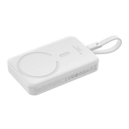 Baseus Magnetic Mini Wireless Charging Power Bank 10000 mAh 30W (P1002210B223) - преносима външна батерия с USB-C порт и безжично зареждане с MagSafe (бял)  3