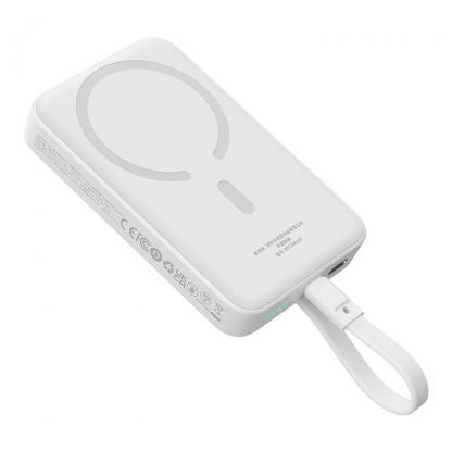 Baseus Magnetic Mini Wireless Charging Power Bank 10000 mAh 30W (P1002210B223) - преносима външна батерия с USB-C порт и безжично зареждане с MagSafe (бял)  4