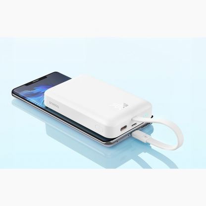 Baseus Magnetic Mini Wireless Charging Power Bank 10000 mAh 30W (P1002210B223) - преносима външна батерия с USB-C порт и безжично зареждане с MagSafe (бял)  10