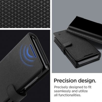 Spigen Wallet S Plus Case - кожен калъф, тип портфейл и поставка за Samsung Galaxy S24 Ultra (черен) 20