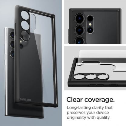 Spigen Ultra Hybrid Case - хибриден кейс с висока степен на защита за Samsung Galaxy S24 Ultra (черен-прозрачен) 14