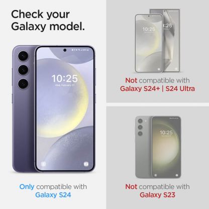 Spigen Glas.tR EZ Fit Tempered Glass 2 Pack - 2 броя стъклени защитни покрития за дисплея на Samsung Galaxy S24 (прозрачен) 8
