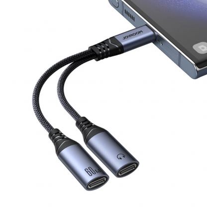 Joyroom USB-C Male to 2xUSB-C Female Audio Adapter DAC - активен USB-C адаптер с 2xUSB-C изхода за устройства с USB-C порт (черен) 3