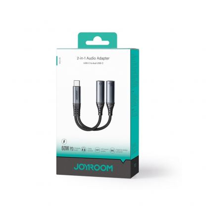 Joyroom USB-C Male to 2xUSB-C Female Audio Adapter DAC - активен USB-C адаптер с 2xUSB-C изхода за устройства с USB-C порт (черен) 5