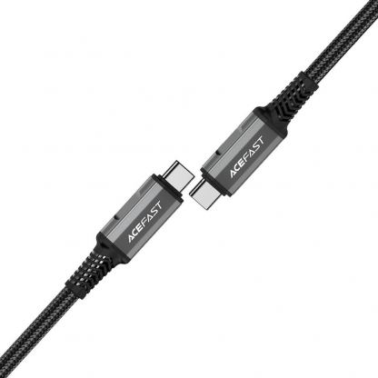 Acefast Acewire Pro USB4 USB-C to USB-C Fast Charging Cable 240W - здрав USB4 кабел с въжена оплетка за устройства с USB-C порт (100 см) (черен) 2