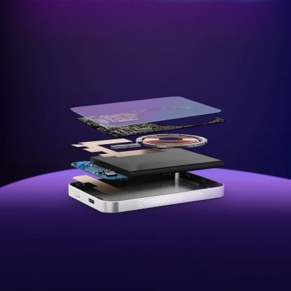 Hinovo Magnetic Wireless Power Bank 5000 mAh 20W - преносима външна батерия с USB-C порт и безжично зареждане с MagSafe (сребрист) 5