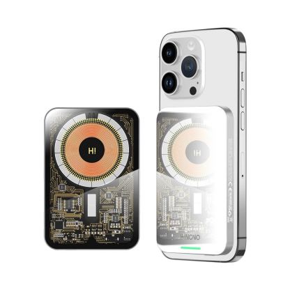 Hinovo Magnetic Wireless Power Bank 5000 mAh 20W - преносима външна батерия с USB-C порт и безжично зареждане с MagSafe (сребрист) 9