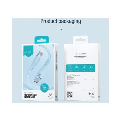 Nillkin Flowspeed Silicon USB-C to USB-C Cable 60W - кабел с бързо зареждане за устройства с USB-C порт (100 см) (черен) 5
