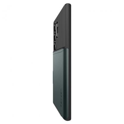 Spigen Slim Armor CS Case - хибриден кейс с отделение за кр. карти и най-висока степен на защита за Samsung Galaxy S24 Ultra (зелен) 8