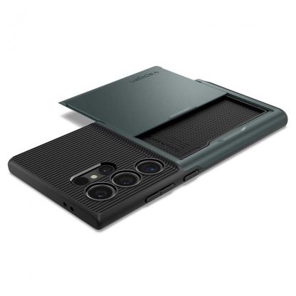 Spigen Slim Armor CS Case - хибриден кейс с отделение за кр. карти и най-висока степен на защита за Samsung Galaxy S24 Ultra (зелен) 11