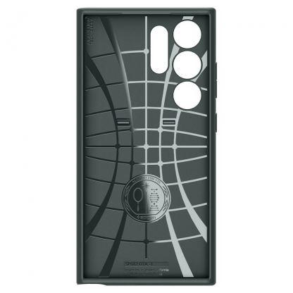 Spigen Optik Armor Case - тънък качествен силиконов (TPU) калъф с капак за камерата за Samsung Galaxy S24 Ultra (зелен) 5