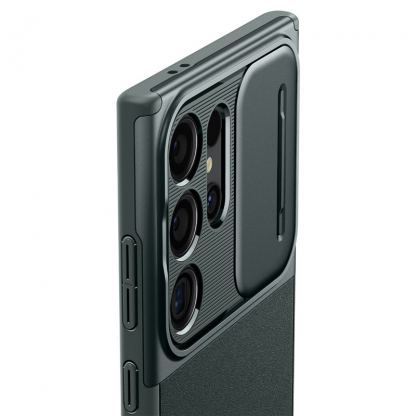 Spigen Optik Armor Case - тънък качествен силиконов (TPU) калъф с капак за камерата за Samsung Galaxy S24 Ultra (зелен) 9