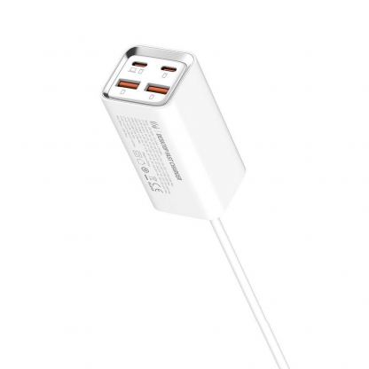 LDNIO Fast Desktop Wall Charger 65W - захранване за ел. мрежа за лаптопи, смартфони и таблети с 2xUSB-A и 2xUSB-C изходи с технология за бързо зареждане и USB-C кабел (бял) 6