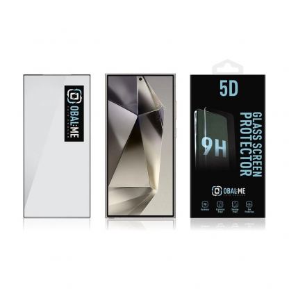 OBALME Tempered Glass Screen Protector 5D - обхващащо и ръбовете стъклено защитно покритие за дисплея на Samsung Galaxy S24 Ultra (черен-прозрачен) 3