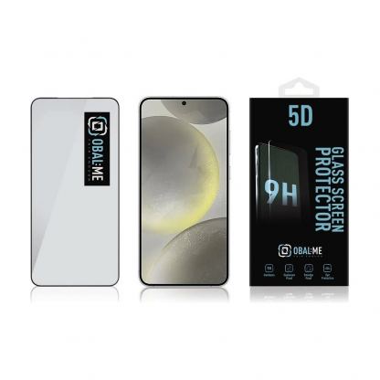 OBALME Tempered Glass Screen Protector 5D - обхващащо и ръбовете стъклено защитно покритие за дисплея на Samsung Galaxy S24 (черен-прозрачен) 3