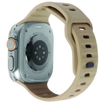 Mobile Origin Silicone Strap - силиконова каишка за Apple Watch 42мм, 44мм, 45мм, 46мм, Ultra 49мм (кафяв)  2