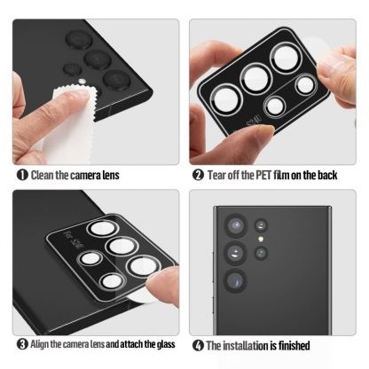 Blueo Camera Lens Protector - предпазни стъклени лещи за камерата на Samsung Gaalaxy S24 Ultra (сребрист)  5