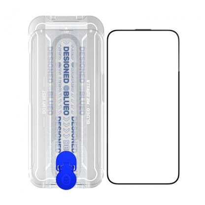 Blueo Receiver HD Tempered Glass - стъклено защитно покритие за дисплея на дисплея на iPhone 15 Pro Max (черен-прозрачен)  2