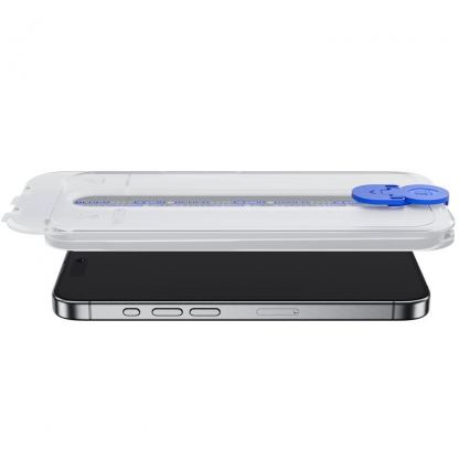 Blueo 3D Invisible Airbag Tempered Glass - стъклено защитно покритие за дисплея на дисплея на iPhone 15, iPhone 14 Pro (черен-прозрачен)  2