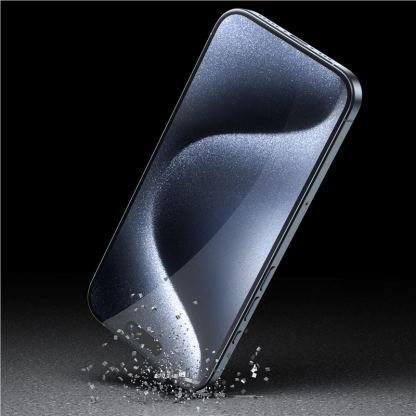 Blueo 3D Invisible Airbag Tempered Glass - стъклено защитно покритие за дисплея на iPhone 15 Pro Max (черен-прозрачен)  4