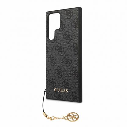 Guess PU 4G Charms Collection Leather Hard Case - дизайнерски кожен кейс за Samsung Galaxy S24 Ultra (сив) 5