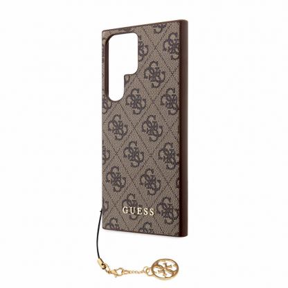 Guess PU 4G Charms Collection Leather Hard Case - дизайнерски кожен кейс за Samsung Galaxy S24 Ultra (кафяв) 5