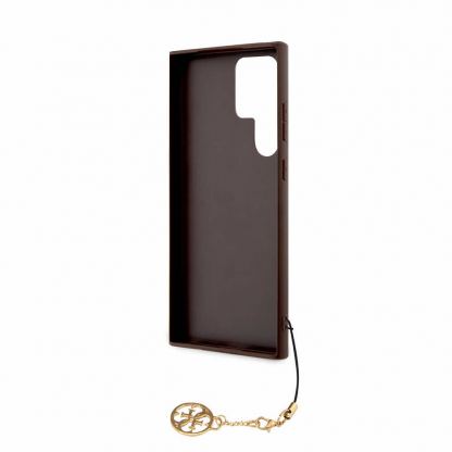 Guess PU 4G Charms Collection Leather Hard Case - дизайнерски кожен кейс за Samsung Galaxy S24 Ultra (кафяв) 6