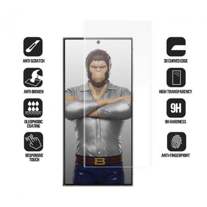 Blueo Full Glue UV Tempered - стъклено защитно покритие с течно лепило и UV лампа за дисплея на Samsung Galaxy S24 Ultra (прозрачен) 3