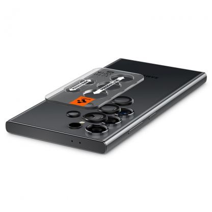 Spigen Optik.tR EZ Fit Tempered Glass 2 Pack - 2 комплекта предпазни стъклени лещи за камерата на Samsung Galaxy S24 Ultra (черен) 5