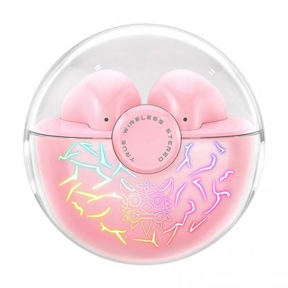 Onikuma T35 TWS Bluetooth Headphones - безжични блутут слушалки със зареждащ кейс (розов) 3