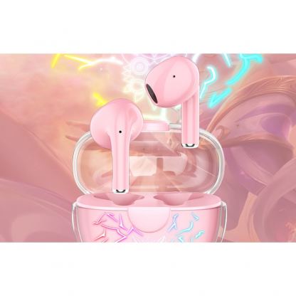 Onikuma T35 TWS Bluetooth Headphones - безжични блутут слушалки със зареждащ кейс (розов) 6