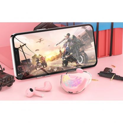 Onikuma T35 TWS Bluetooth Headphones - безжични блутут слушалки със зареждащ кейс (розов) 7